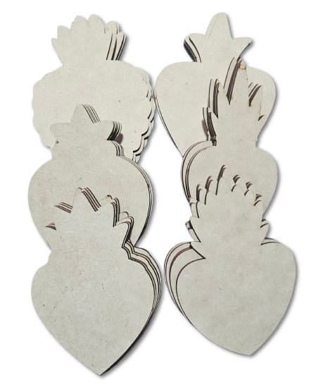 Mix 30 Corazones Fibrofacil Laser Mdf 3 Mm 15 Cm