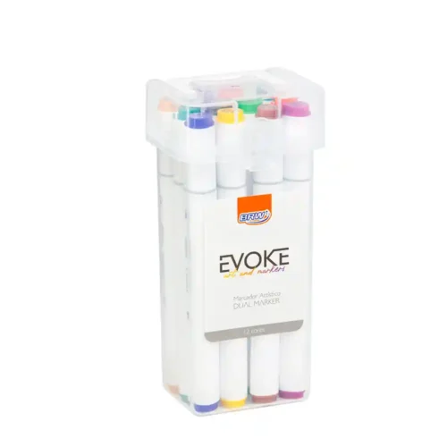 Marcador Dual Marker Doble Punta Artístico X12 Colores Brw