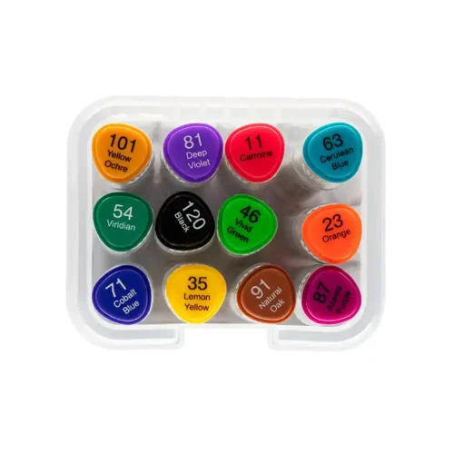 Marcador Dual Marker Doble Punta Artístico X12 Colores Brw - Imagen 6