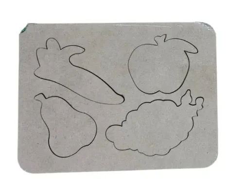 Rompecabezas Para Pintar Encastre en Madera MDF - Frutas
