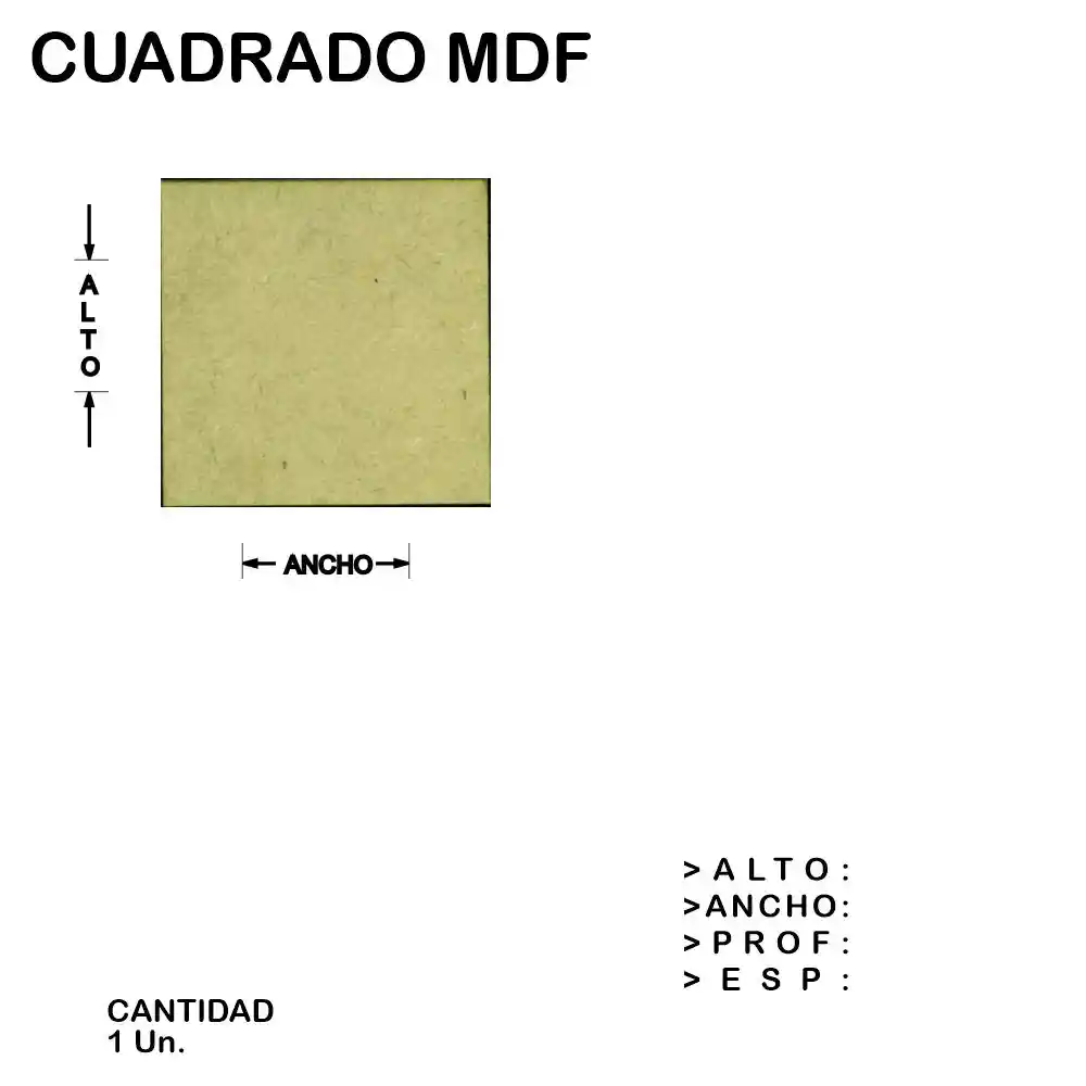 Figura Cuadrado Base Fibrofacil Mdf Laser - 1 un