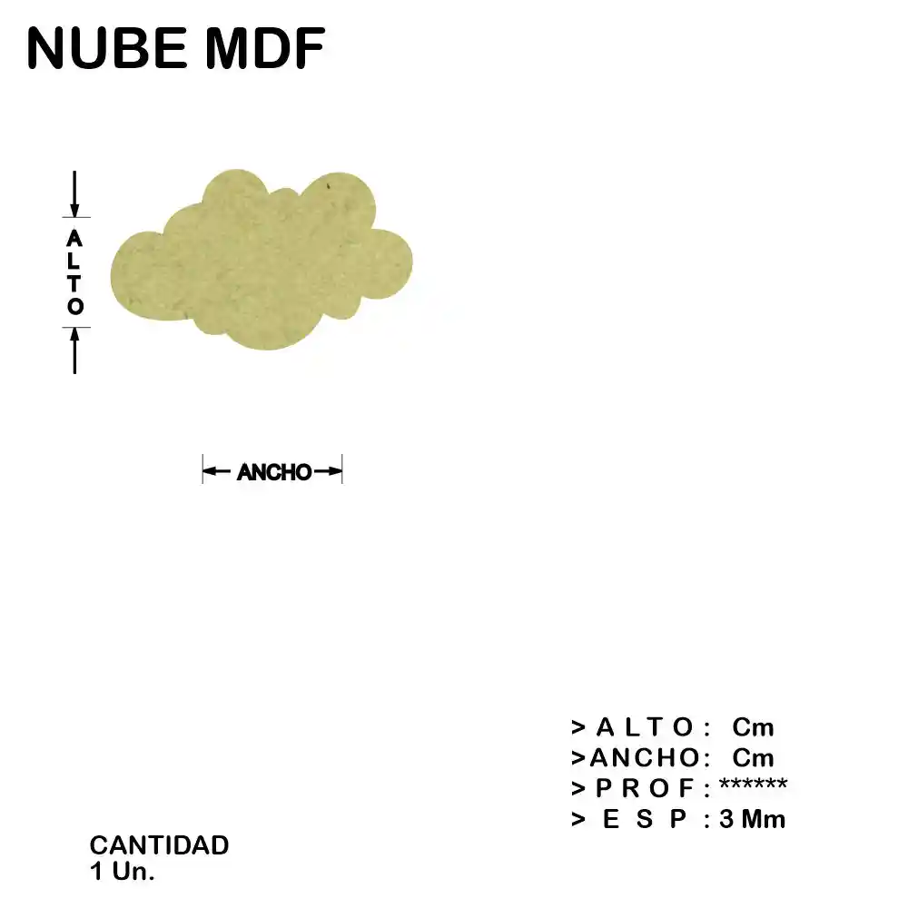 Nube Fibrofacil Mdf Figura Laser - 1 un
