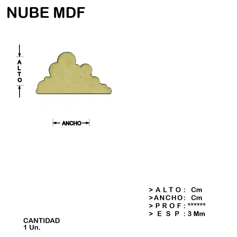 Nube Fibrofacil Mdf Figura Laser - 1 un