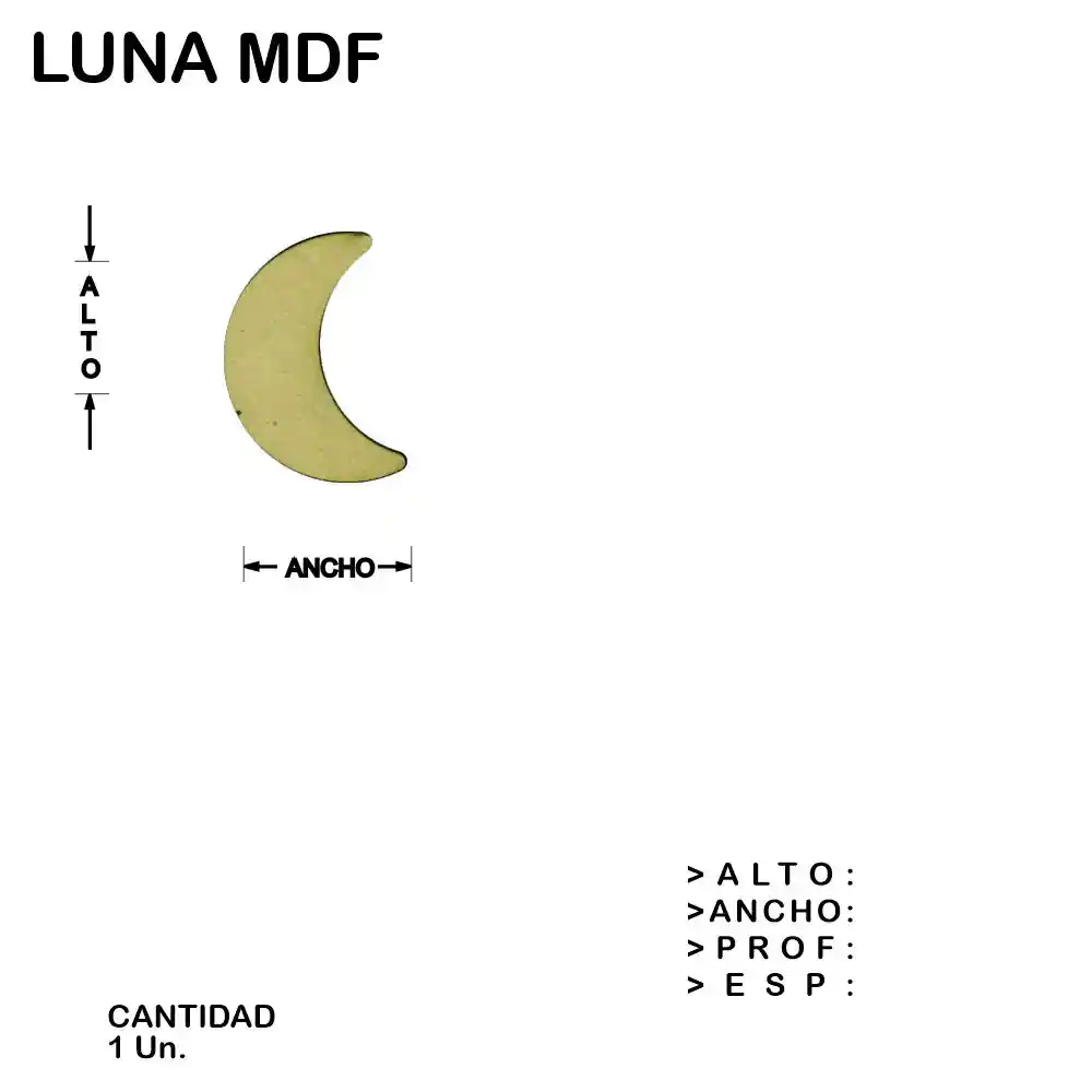 Luna Fibrofacil Mdf Figura Laser - 1 un