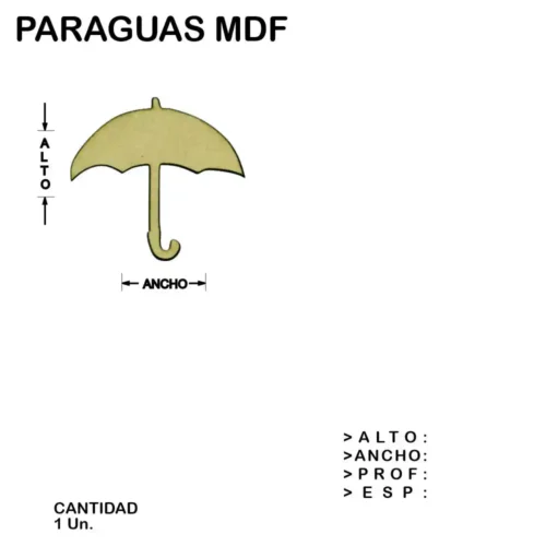 Paraguas Fibrofacil Mdf Figura Laser - 1 un