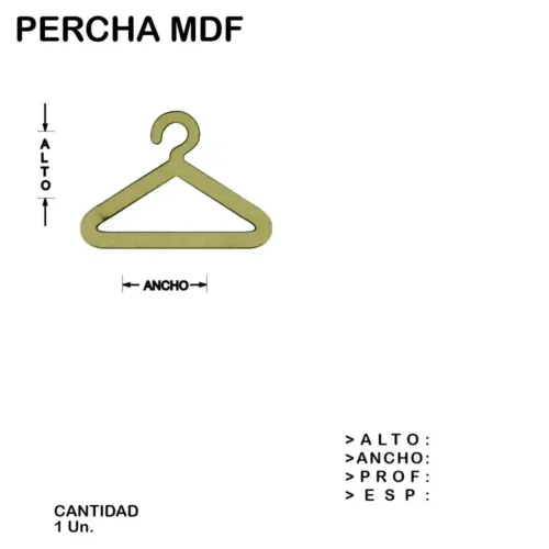 Percha Fibrofacil Mdf Figura Laser - 1 un