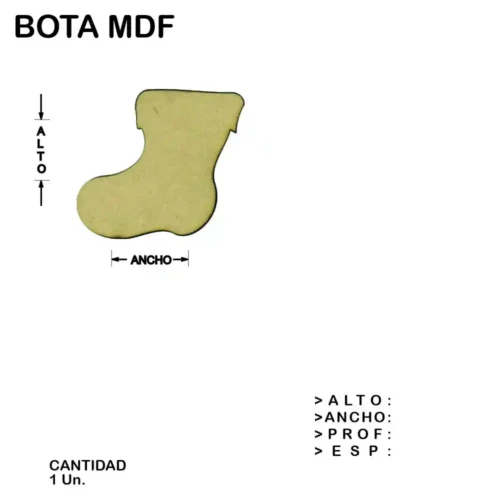 Bota Fibrofacil Mdf Figura Laser - 1 un