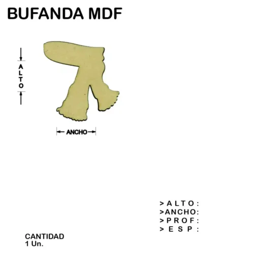 Bufanda Fibrofacil Mdf Figura Laser - 1 un