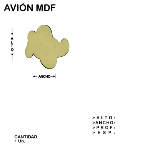 Avion Fibrofacil Mdf Figura Laser - 1 un