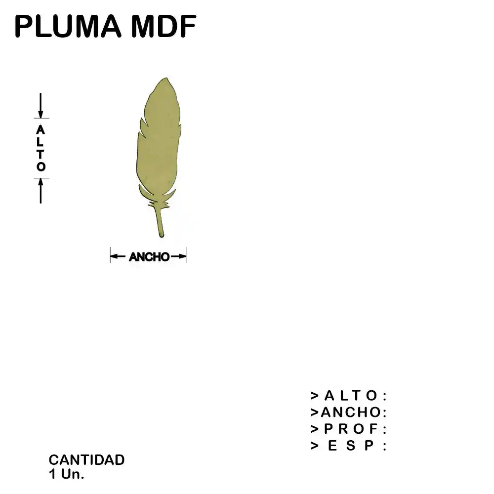 Pluma Fibrofacil Mdf Figura Laser - 1 un