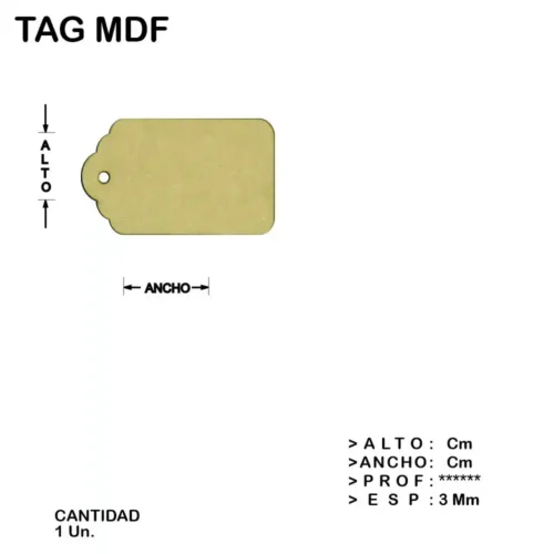 Tag Fibrofacil Mdf Figura Laser - 1 un