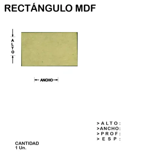 Rectangulo Fibrofacil Mdf Figura Laser - 1 un