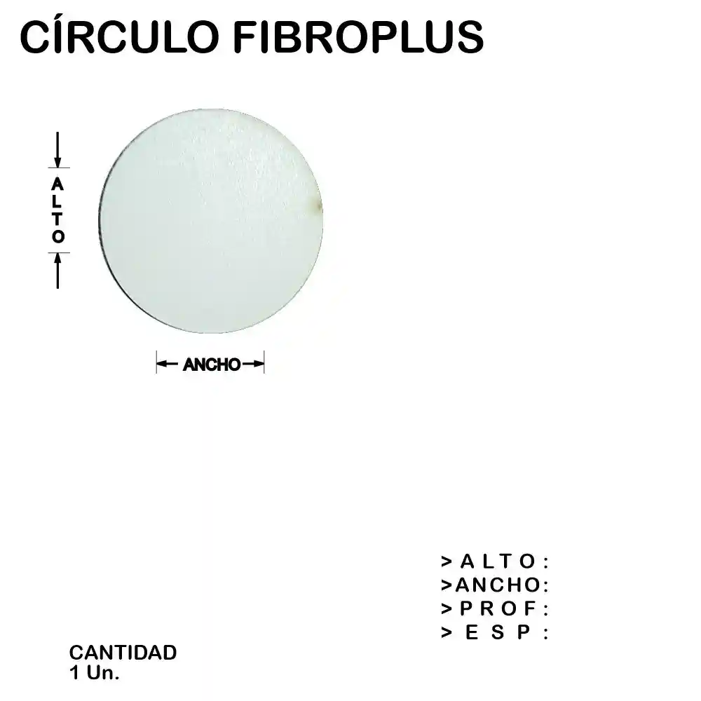Circulo FibroPlus Blanco Mdf Figura Laser - 1 un