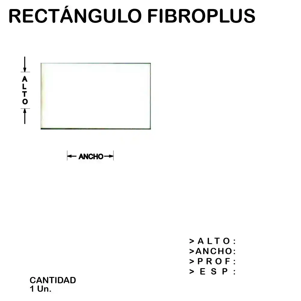 Rectangulo Fibroplus Blanco Mdf Laser - 1 un